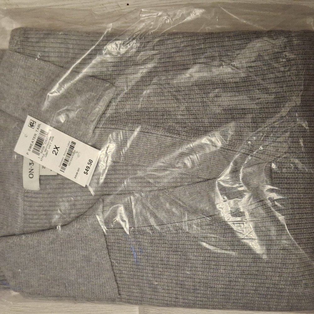 On 34th  V-Neck Gray Sweater for Women - Picture 2 of 3